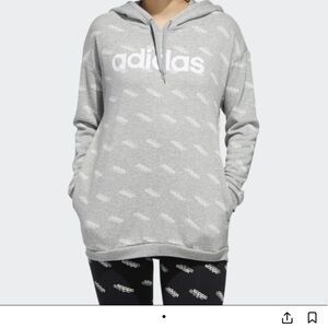 Adidas Gray Oversized Long Sleeve Hoodie